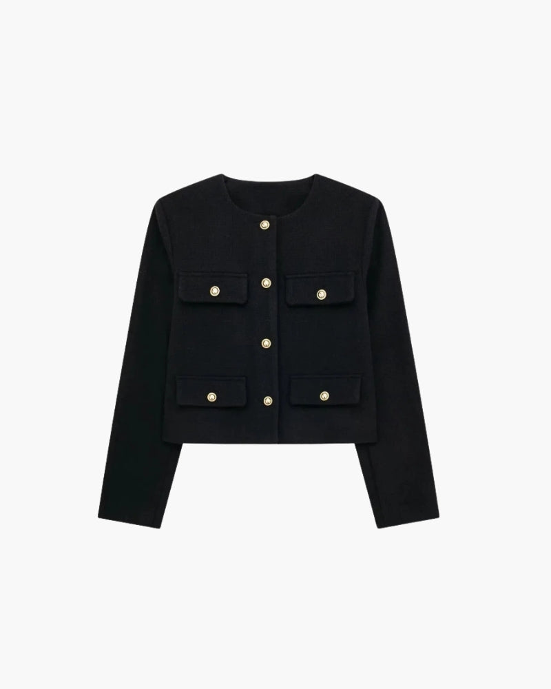 Women's Cropped Blazer | Savile in Navy - Juana Fashion