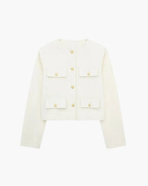 Women's Cropped Blazer | Savile in Brown - Juana Fashion
