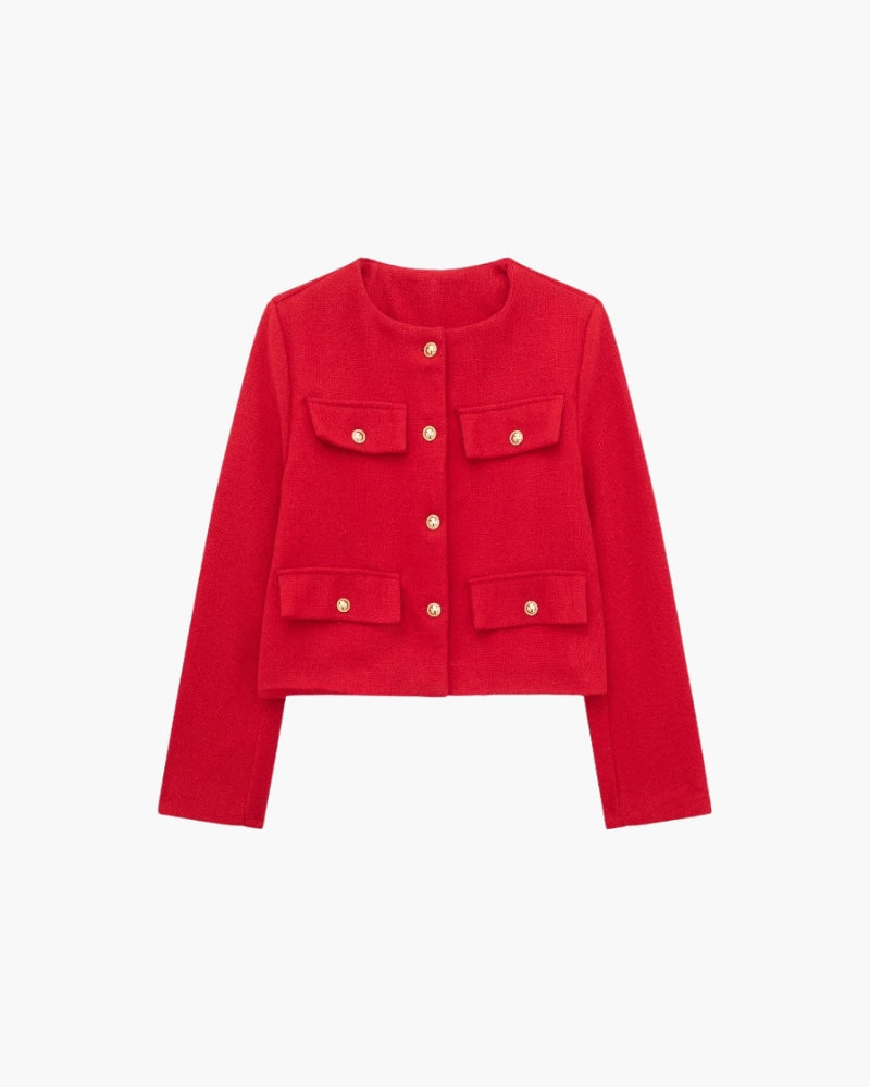 Women's Cropped Blazer | Savile in Brown - Juana Fashion