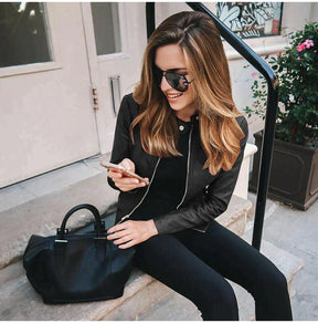 Women's Leather Look Jacket — View 1