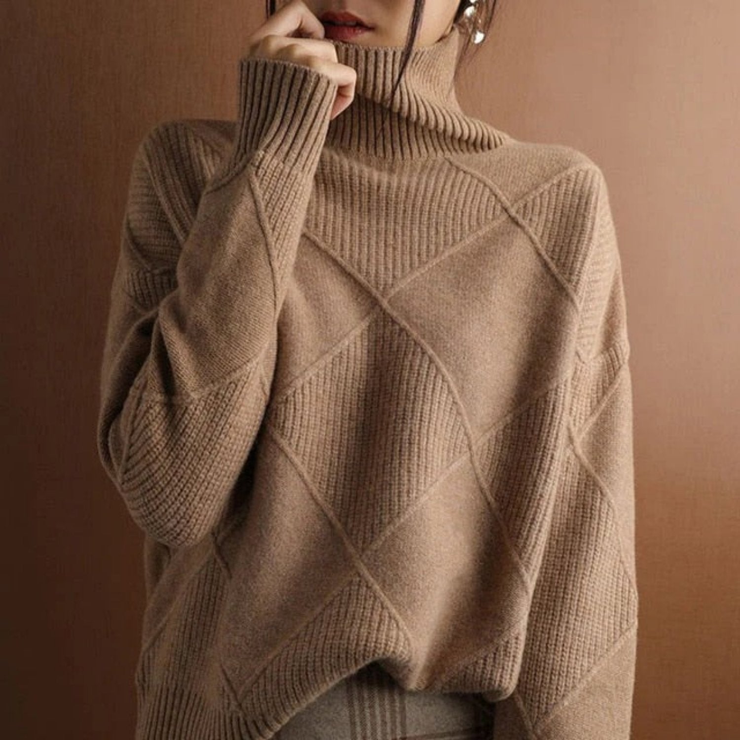 Women's Wool Turtleneck Sweater — View 7