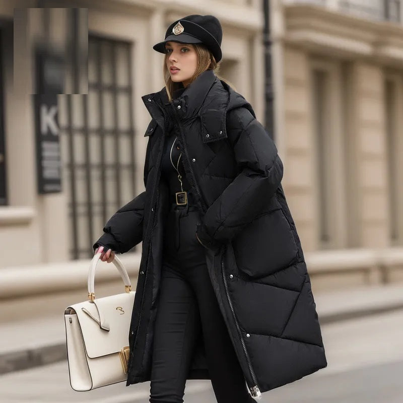 Women's Hooded Longline Coat — View 1