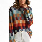 Women's Cashmere Patchwork Turtleneck Sweater — View 7