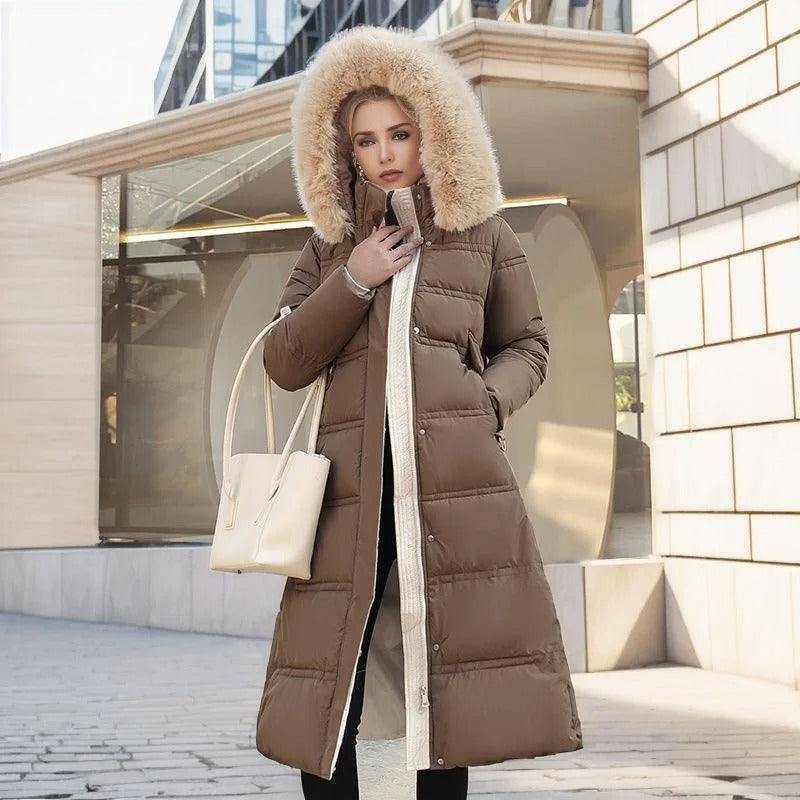 Women's Belted Hooded Quilted Coat | Karin in Black - Juana Fashion