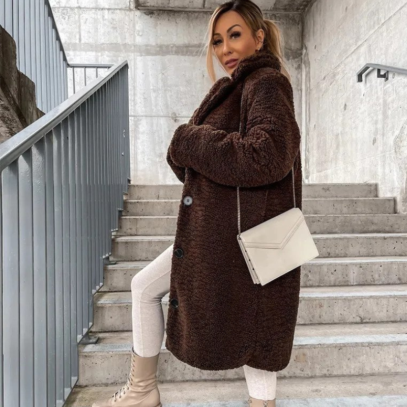 Women's Longline Faux Fur Coat — View 2