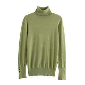 Women's Button Detail Turtleneck Sweater — View 14