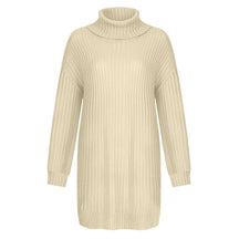 Women's Relaxed Fit Ribbed Chunky Knit Turtleneck Sweater — View 6