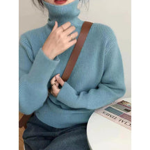 Women's Drop Shoulder Turtleneck Sweater — View 6