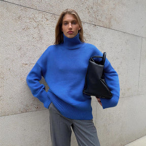 Women's Wool Blend Relaxed Fit Turtleneck Sweater — View 2