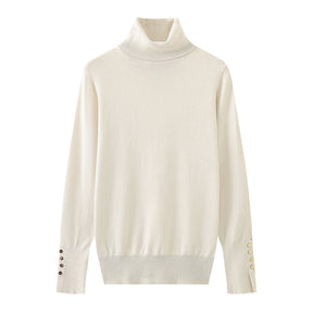 Women's Button Detail Turtleneck Sweater — View 18