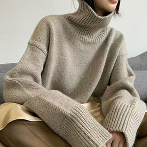 Women's Ribbed Textured Turtleneck Sweater — View 2