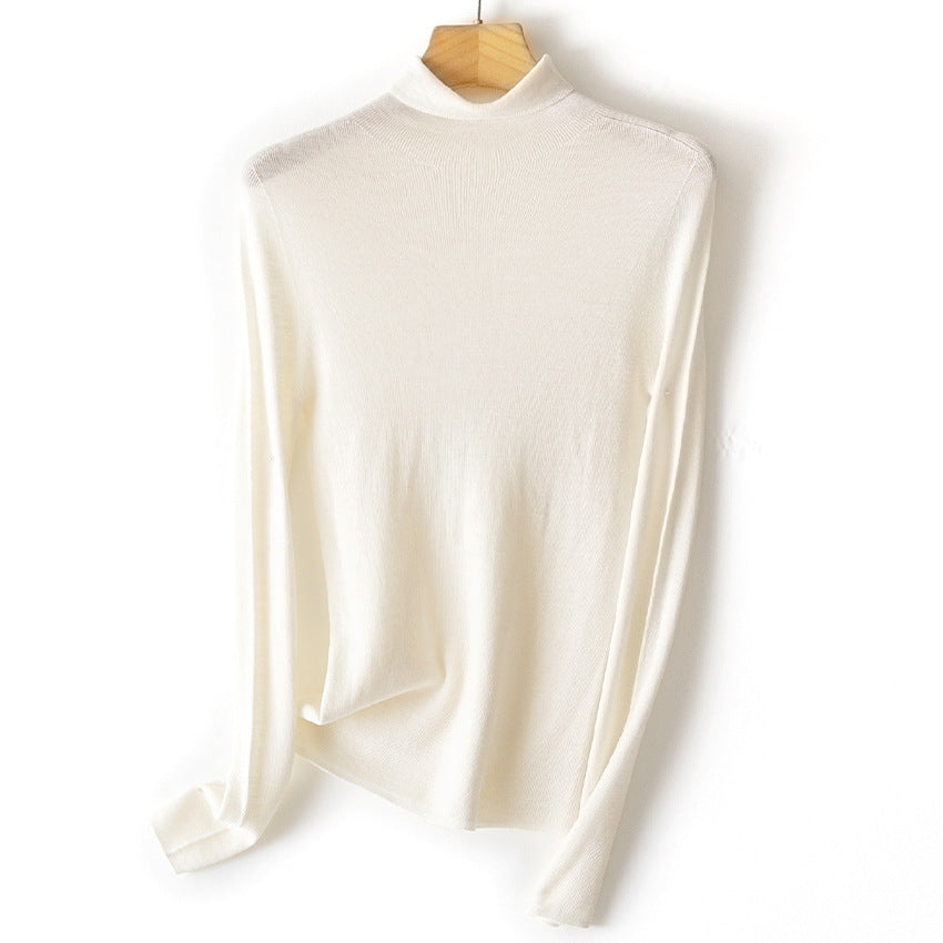Women's Ribbed Fine Knit Turtleneck Sweater — View 13