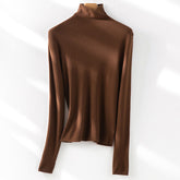 Women's Fitted Fine Knit Turtleneck Sweater — View 9