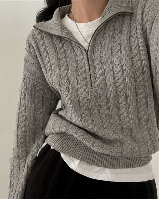 Women's Zip Front Turtleneck Sweater — View 5