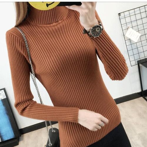 Women's Ribbed Textured Turtleneck Sweater — View 7