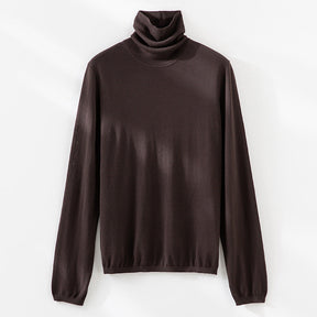 Women's Ribbed Fine Knit Turtleneck Sweater — View 3