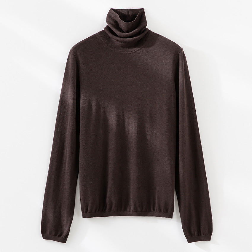 Women's Ribbed Fine Knit Turtleneck Sweater — View 3