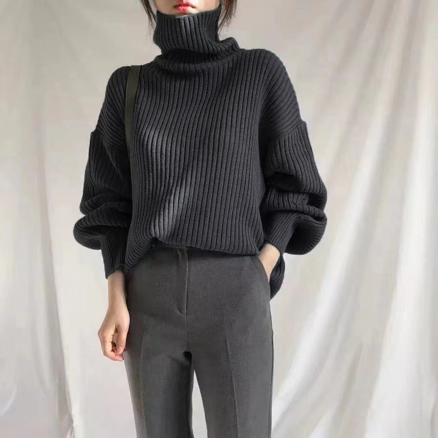 Women's Drop Shoulder Turtleneck Sweater — View 8