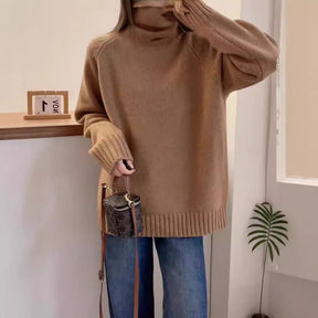 Women's Oversized Thumbhole Turtleneck Sweater — View 4