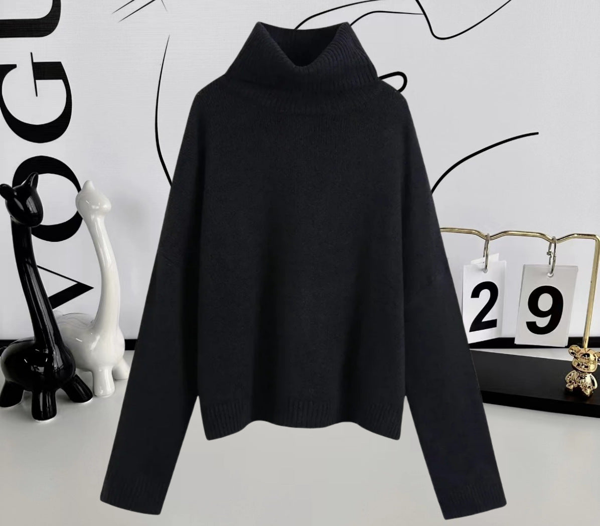 Women's Wool Turtleneck Sweater — View 7