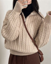 Women's Zip Front Turtleneck Sweater — View 1