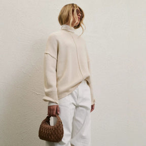 Women's Oversized Drop Shoulder Turtleneck Sweater — View 1