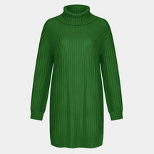 Women's Relaxed Fit Ribbed Chunky Knit Turtleneck Sweater — View 13