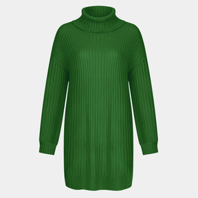Women's Relaxed Fit Ribbed Chunky Knit Turtleneck Sweater — View 13