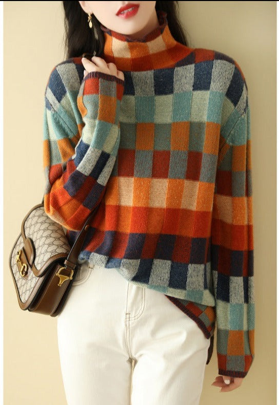 Women's Printed Turtleneck Sweater — View 3