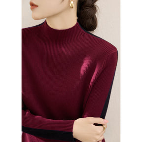 Women's Ribbed Textured Turtleneck Sweater — View 12