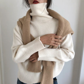 Women's Drop Shoulder Turtleneck Sweater — View 7