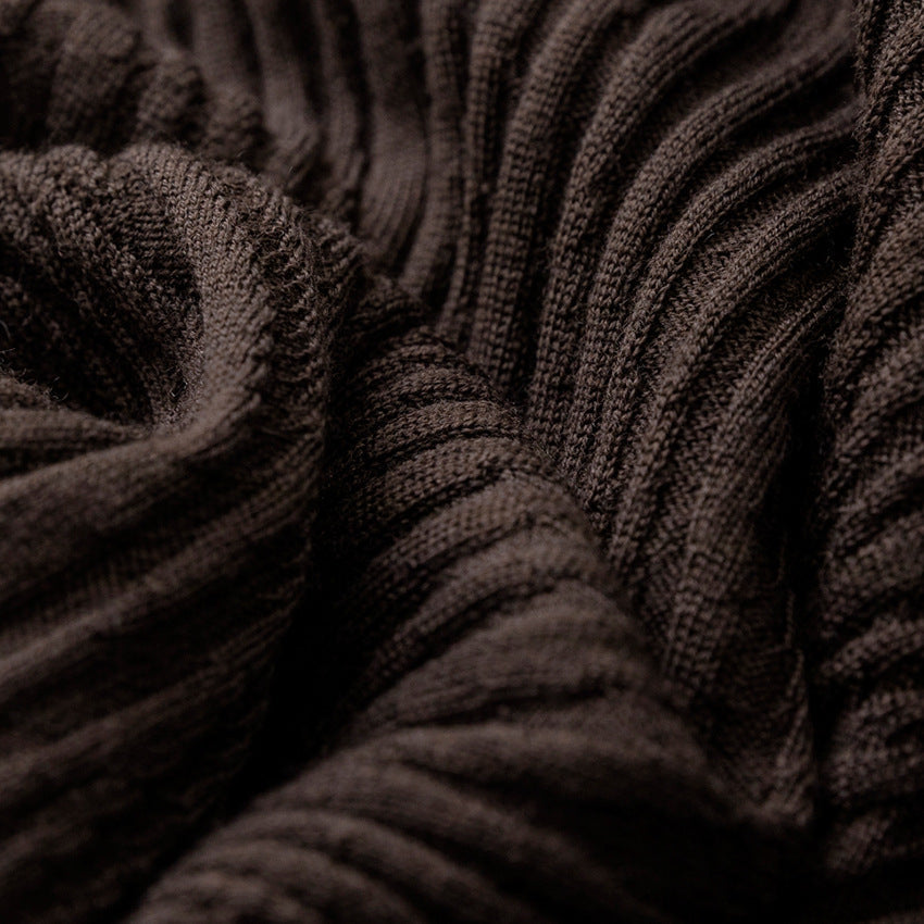 Women's Ribbed Fine Knit Textured Turtleneck Sweater — View 4