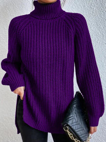 Women's Ribbed Turtleneck Sweater — View 3