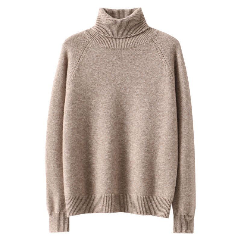 Women's Wool Blend Ribbed Turtleneck Sweater — View 5