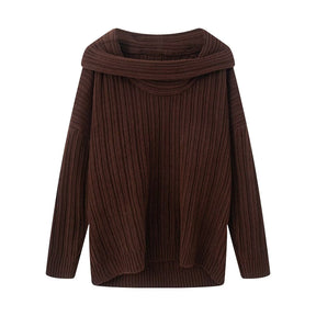 Women's Ribbed Chunky Knit Turtleneck Sweater — View 7