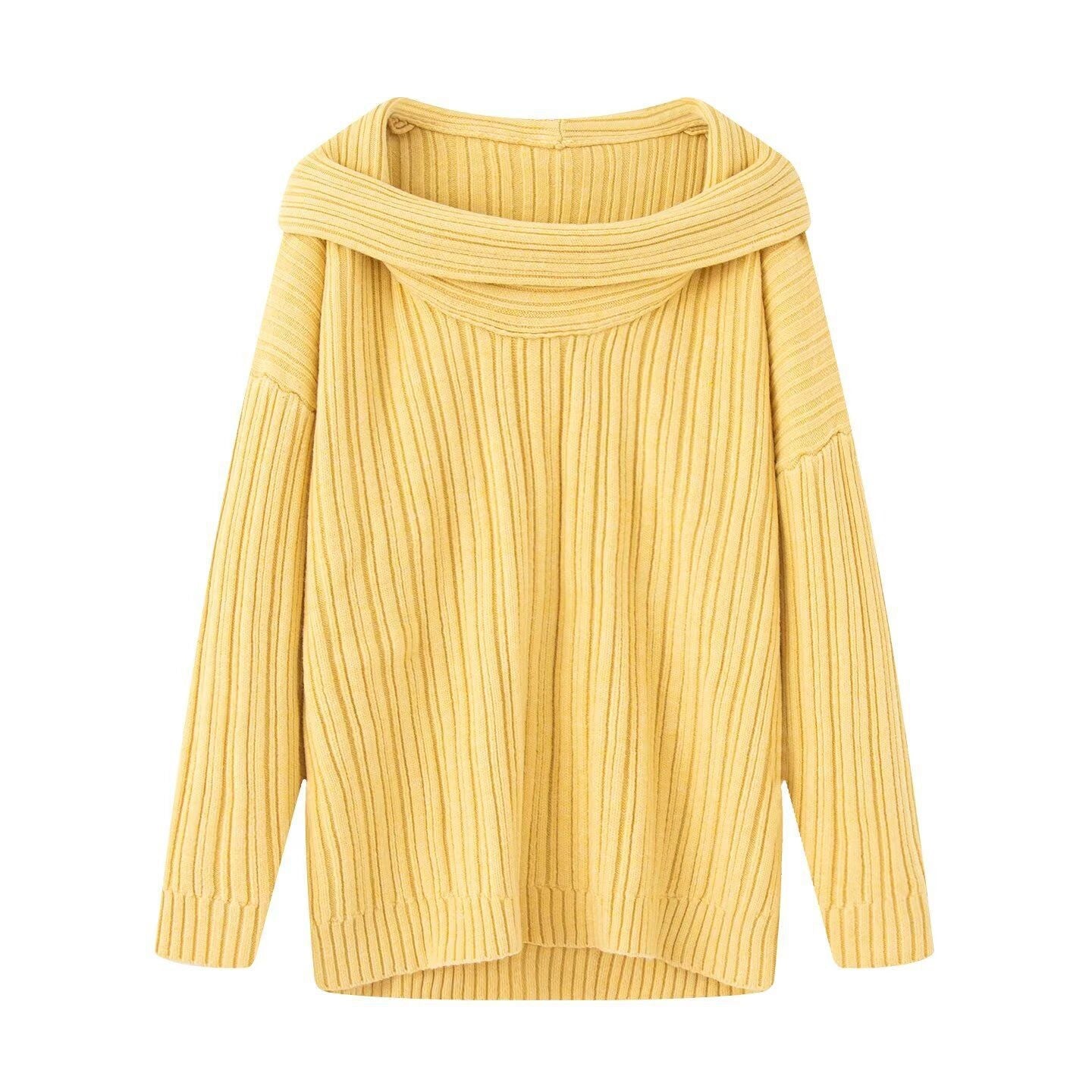 Women's Ribbed Chunky Knit Turtleneck Sweater — View 8