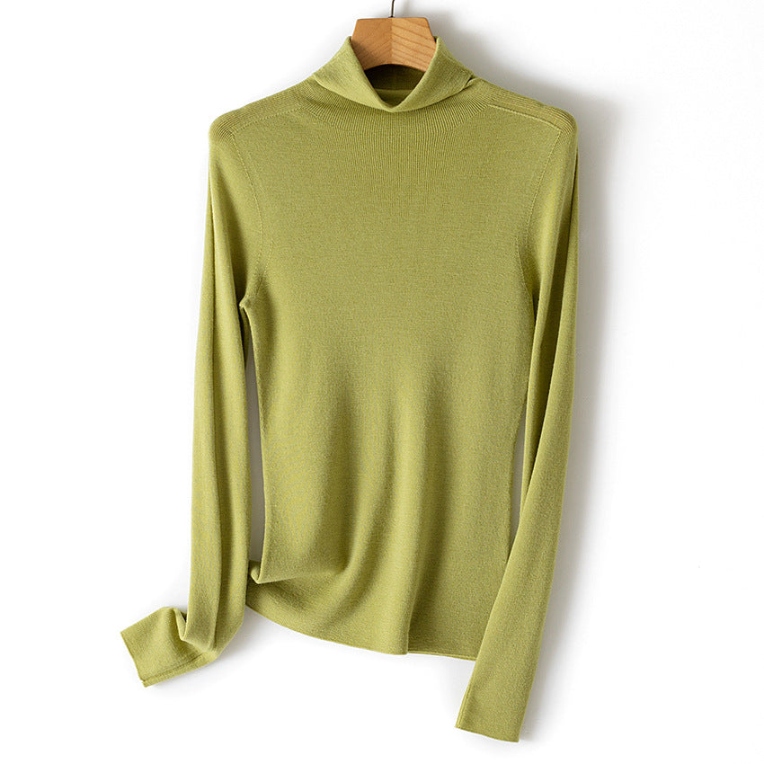 Women's Fitted Fine Knit Turtleneck Sweater — View 4