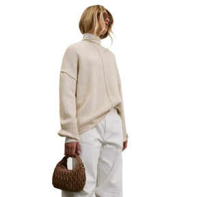 Women's Oversized Drop Shoulder Turtleneck Sweater — View 5