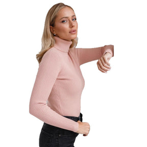 Women's Fitted Ribbed Turtleneck Sweater — View 4