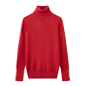Women's Button Detail Turtleneck Sweater — View 19