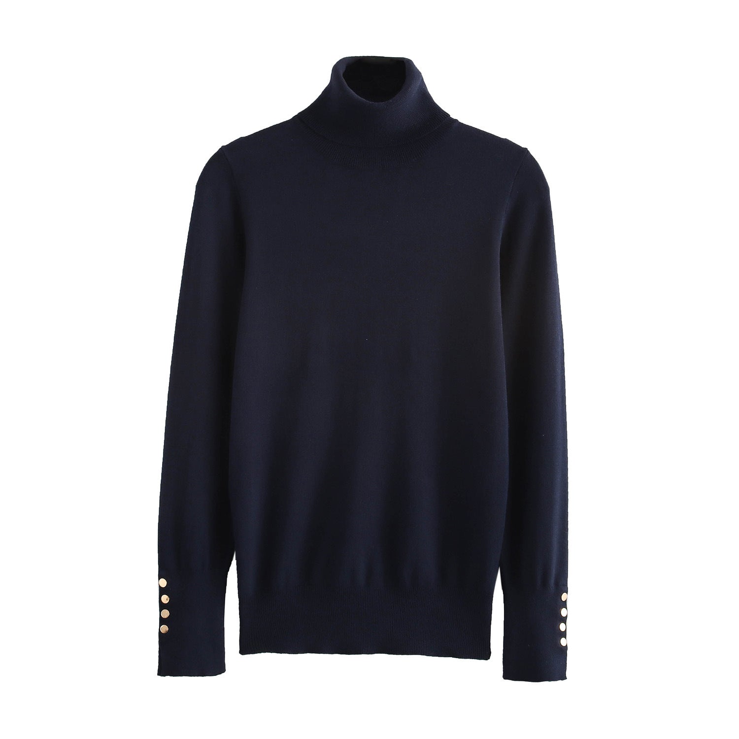 Women's Button Detail Turtleneck Sweater — View 5