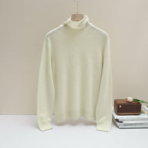 Women's Fitted Ribbed Fine Knit Turtleneck Sweater — View 9
