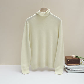 Women's Fitted Ribbed Fine Knit Turtleneck Sweater — View 9