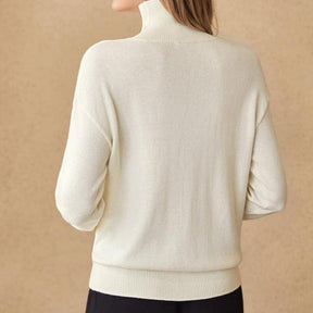 Women's Floral Turtleneck Sweater — View 3