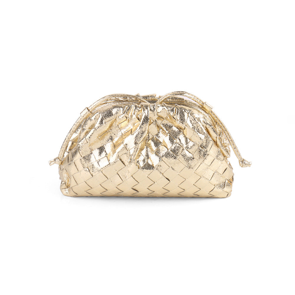 Women's Woven Mini Crossbody Bag in Metallic Gold by Juana Fashion