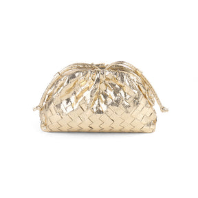Women's Woven Mini Crossbody Bag in Metallic Gold by Juana Fashion