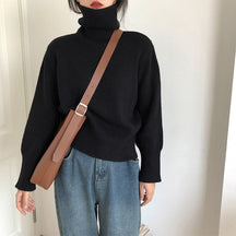 Women's Drop Shoulder Turtleneck Sweater — View 8