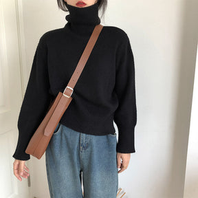 Women's Drop Shoulder Turtleneck Sweater — View 8