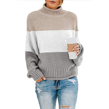Women's Oversized Ribbed Chunky Knit Turtleneck Sweater — View 22