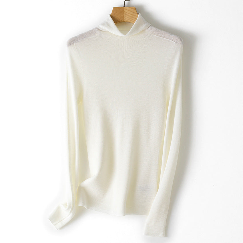 Women's Fitted Fine Knit Turtleneck Sweater — View 6